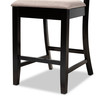 Baxton Studio Chandler Sand Upholstered and Espresso Wood 5-Piece Pub Dining Set 166-10762-9776